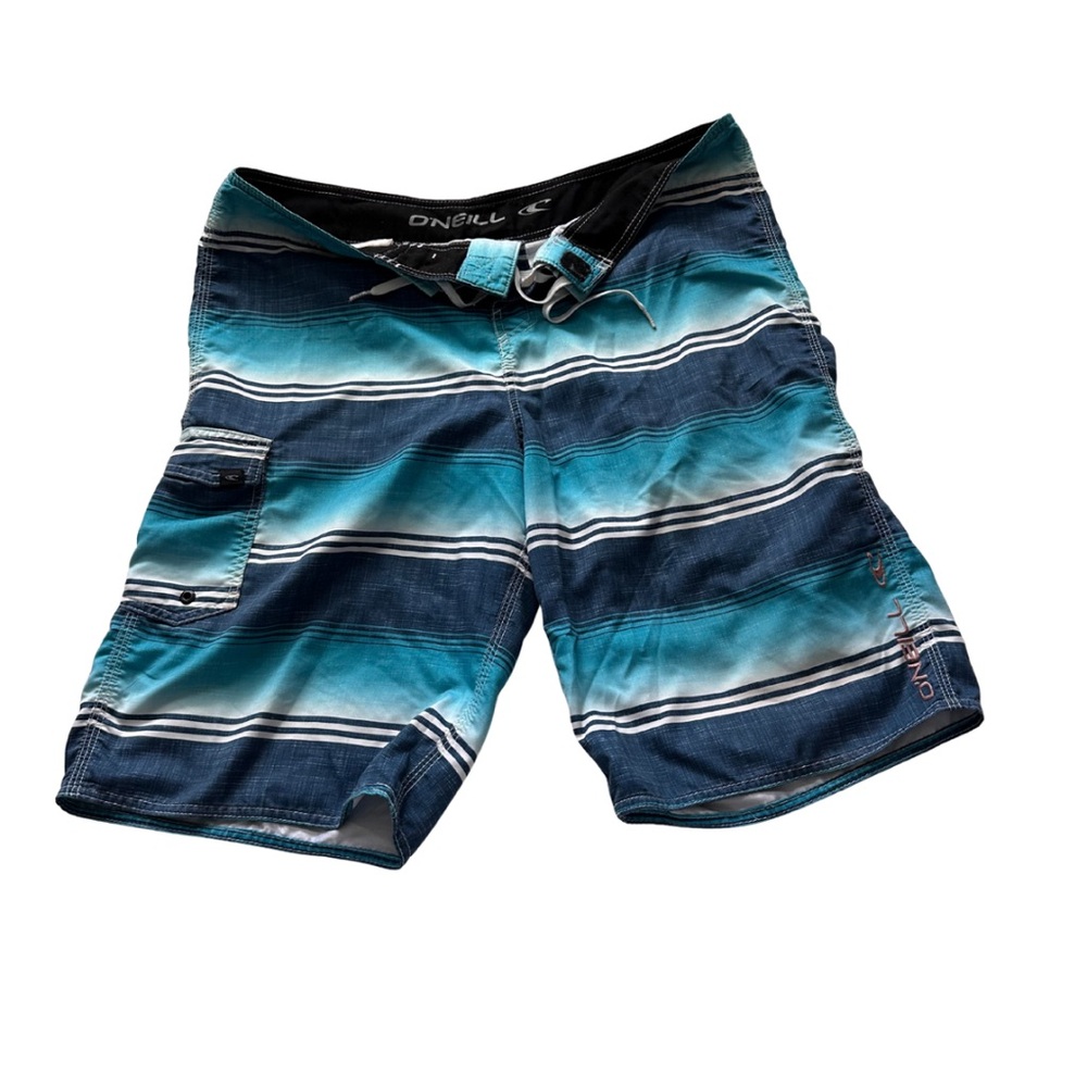 O'Neill Men's Aqua and Navy Board Shorts